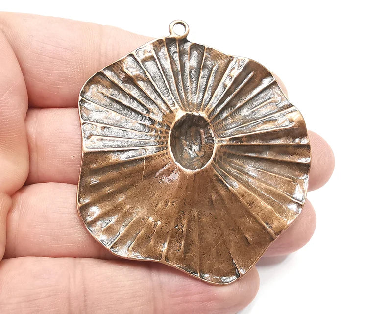 Flower Pendant Charms Antique Copper Plated Charms (66x58mm) G28854