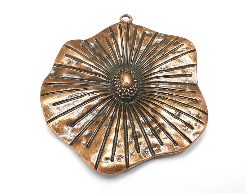 Flower Pendant Charms Antique Copper Plated Charms (66x58mm) G28854