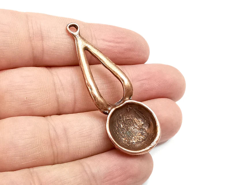 Ethnic Charms, Dome Charms, Antique Copper Plated (54x19mm) G28855