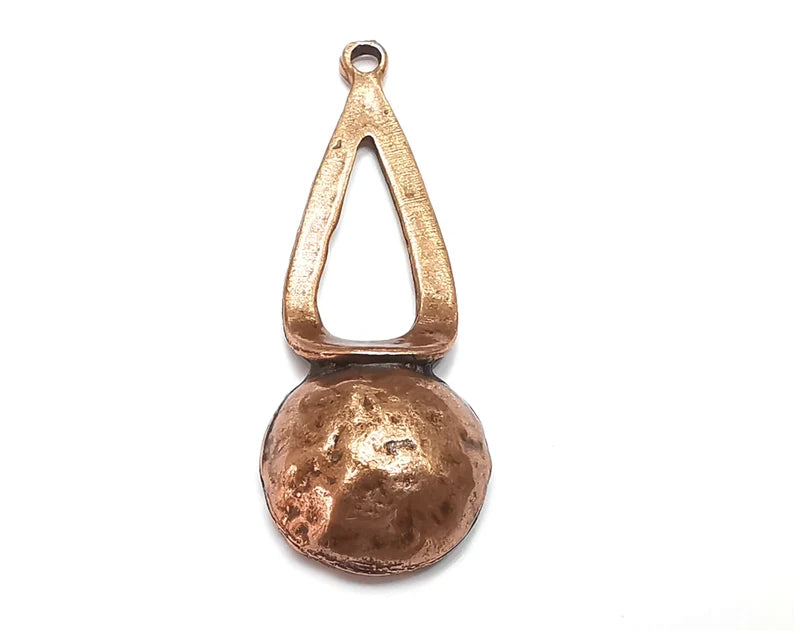 Ethnic Charms, Dome Charms, Antique Copper Plated (54x19mm) G28855