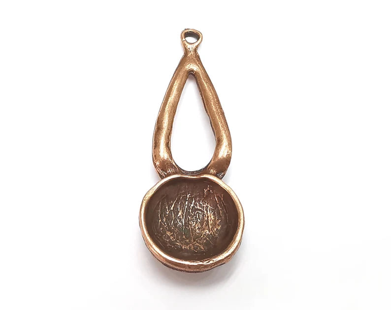 Ethnic Charms, Dome Charms, Antique Copper Plated (54x19mm) G28855