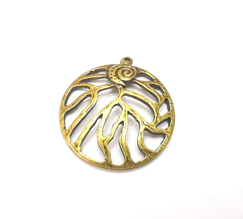 Antique Bronze Unique Charms, Antique Bronze Plated DIY Charms (40x36mm) G28880