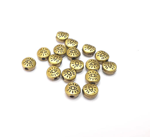 10 Eye Beads Antique Bronze Plated Metal Beads (5mm) G28884