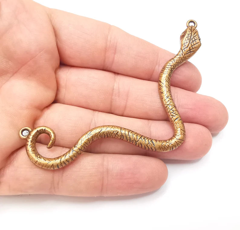Snake Connector Charms, Antique Copper Plated (98mm) G28871