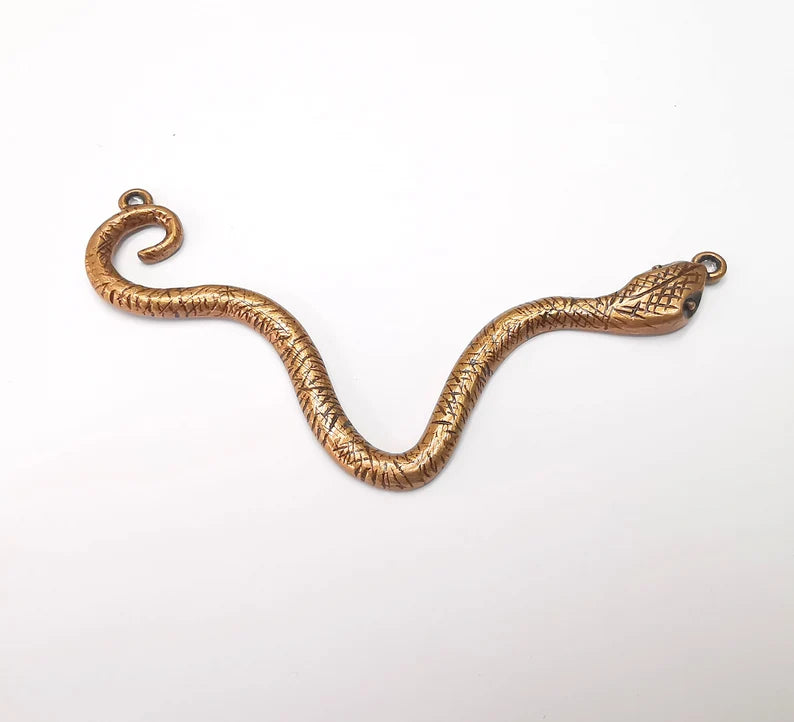 Snake Connector Charms, Antique Copper Plated (98mm) G28871