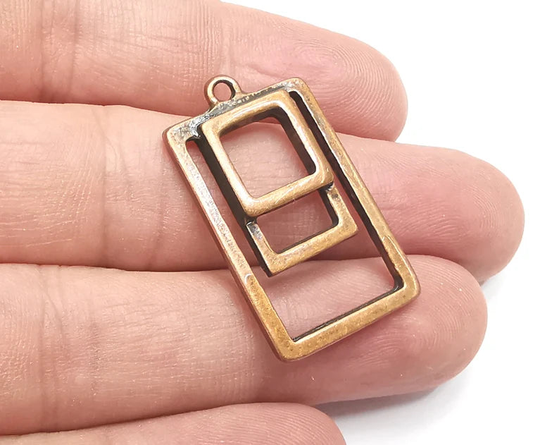 Ethnic Charms, Antique Copper Plated Charms (34x20mm) G28890