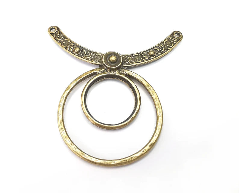 Ethnic Connector Pendant, Antique Bronze Plated (68mm) G28800