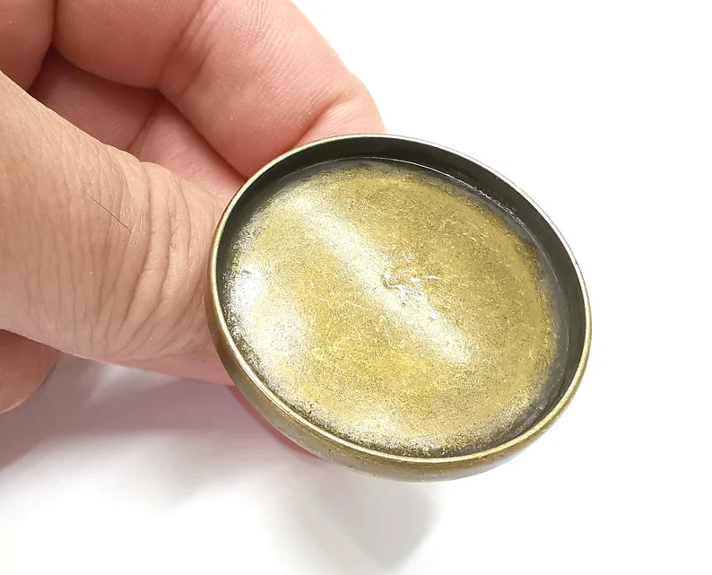 Round Antique Bronze Ring Blank Setting, Cabochon Mounting, Adjustable Resin Ring Base Bezels, Inlay Ring Mosaic Ring Bezel (40mm) G28806