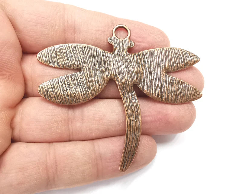 Dragonfly Charms Pendant, Antique Copper Plated (70x62mm) G28808