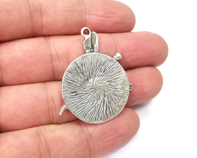 Dragonfly Pendant Bezel, Resin Blank, inlay Mountings, Mosaic Frame, Cabochon Bases, Dry Flower Settings, Antique Silver Plated (8mm) G28861