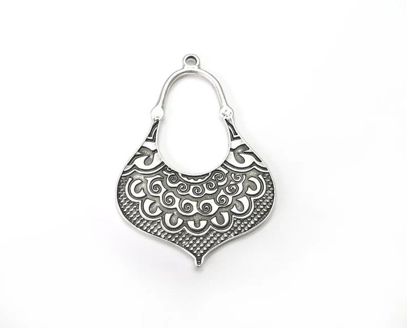 Ethnic Charms, Antique Silver Plated Charms (50x34mm) G28865