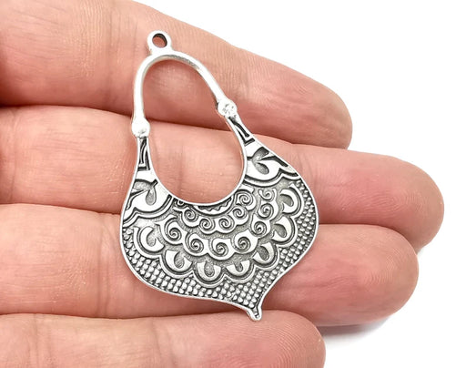 Ethnic Charms, Antique Silver Plated Charms (50x34mm) G28865