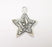 Star Charms, Falling Star Charm, Antique Silver Plated Night Sky Charms (56x43mm) G28872
