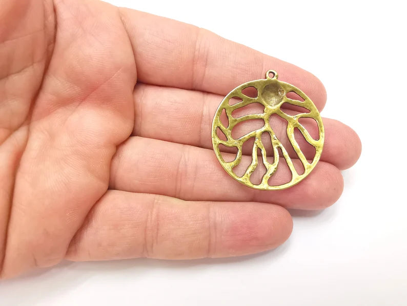 Antique Bronze Unique Charms, Antique Bronze Plated DIY Charms (40x36mm) G28880