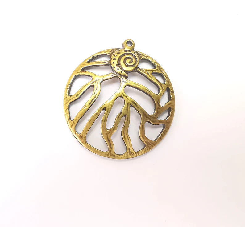 Antique Bronze Unique Charms, Antique Bronze Plated DIY Charms (40x36mm) G28880