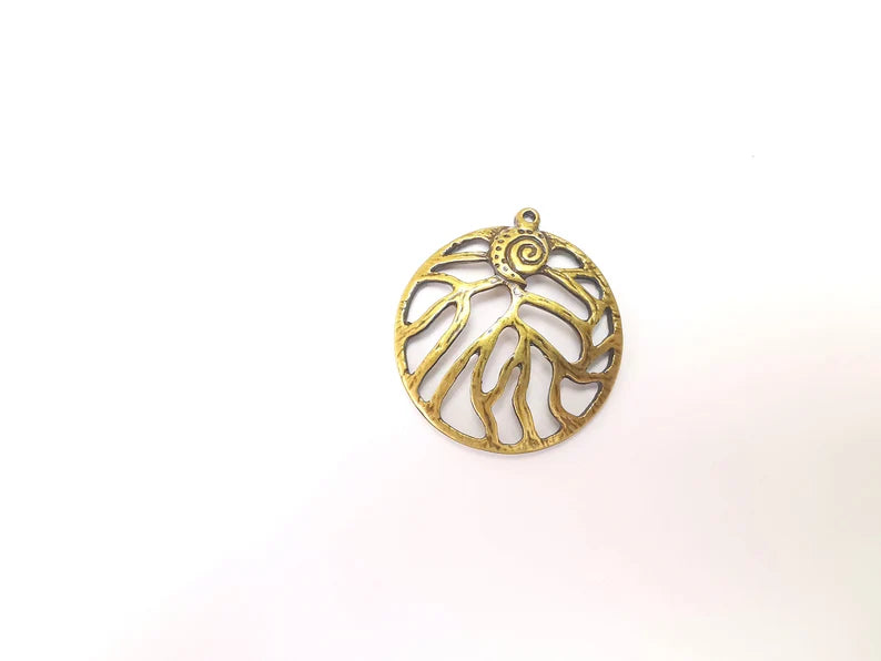 Antique Bronze Unique Charms, Antique Bronze Plated DIY Charms (40x36mm) G28880