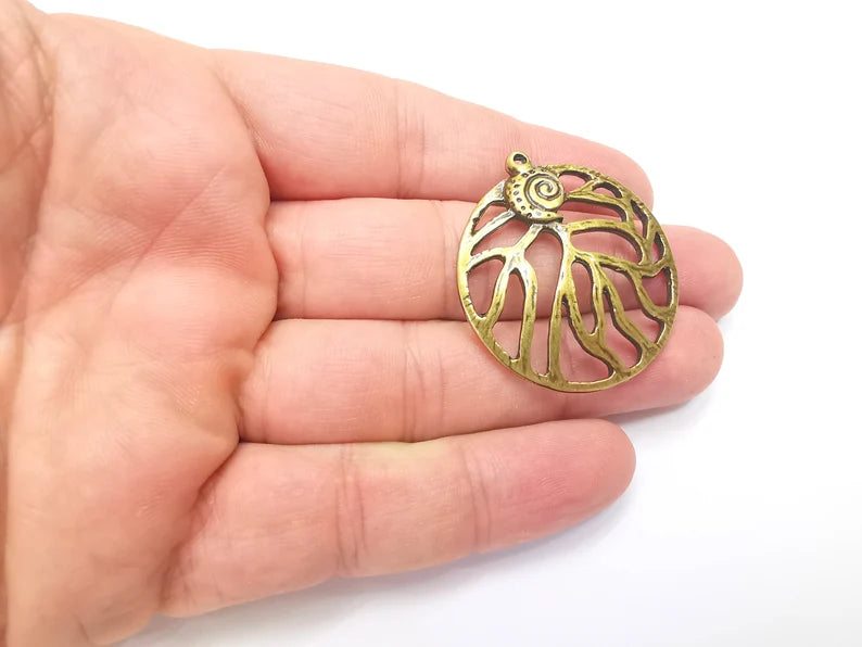 Antique Bronze Unique Charms, Antique Bronze Plated DIY Charms (40x36mm) G28880