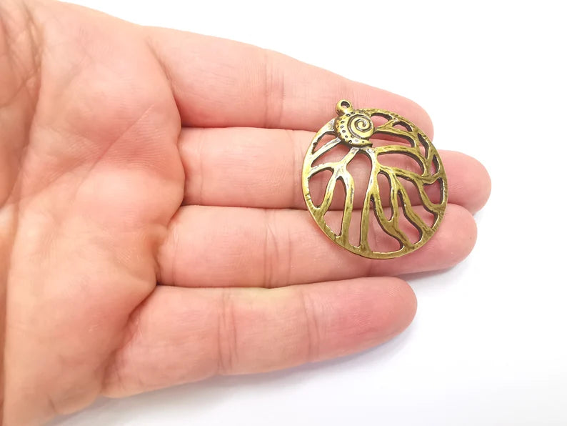 Antique Bronze Unique Charms, Antique Bronze Plated DIY Charms (40x36mm) G28880