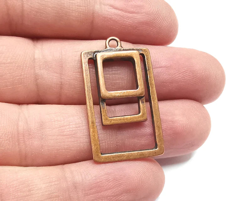 Ethnic Charms, Antique Copper Plated Charms (34x20mm) G28890