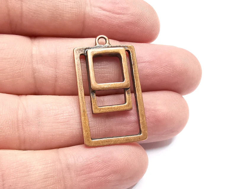 Ethnic Charms, Antique Copper Plated Charms (34x20mm) G28890