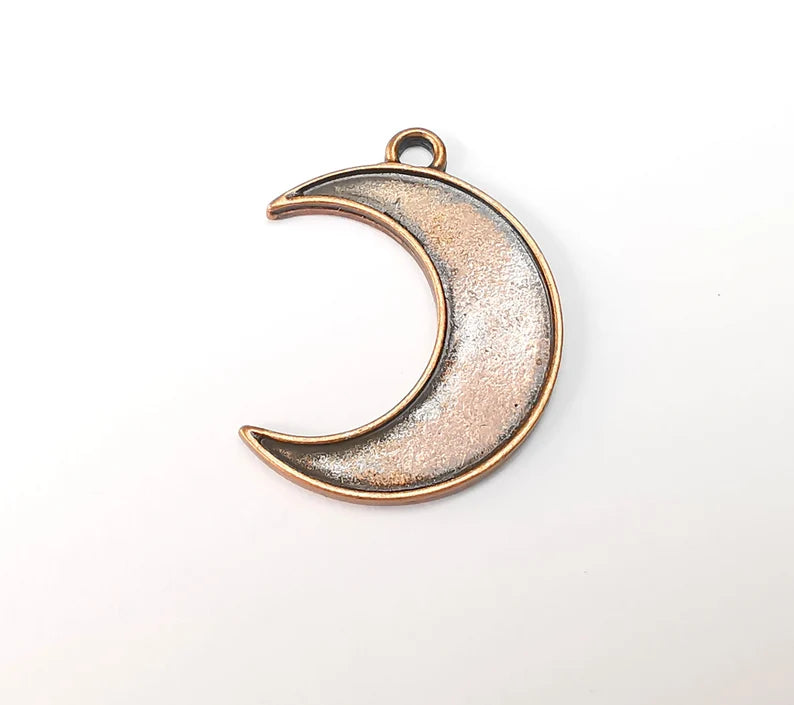 Moon Charms Antique Copper Plated Crescent Charms (35x26mm) G29004