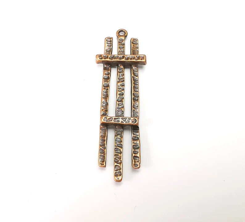 Hammered Sticks Charms, Antique Copper Plated (59x18mm) G29008