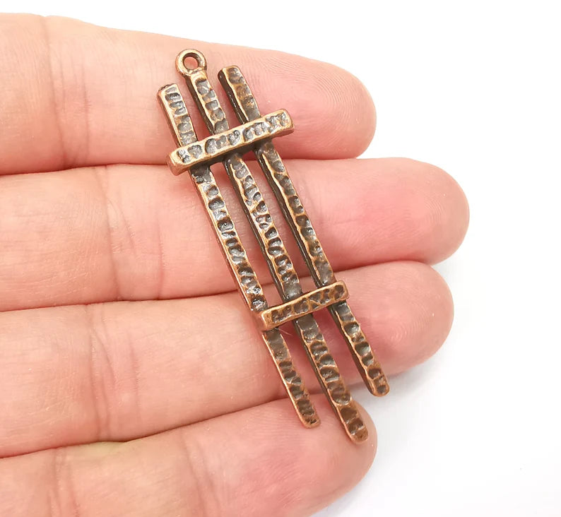 Hammered Sticks Charms, Antique Copper Plated (59x18mm) G29008