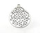 Drop Filigree Dangle Charms, Antique Silver Plated Charms (49x38mm) G29024