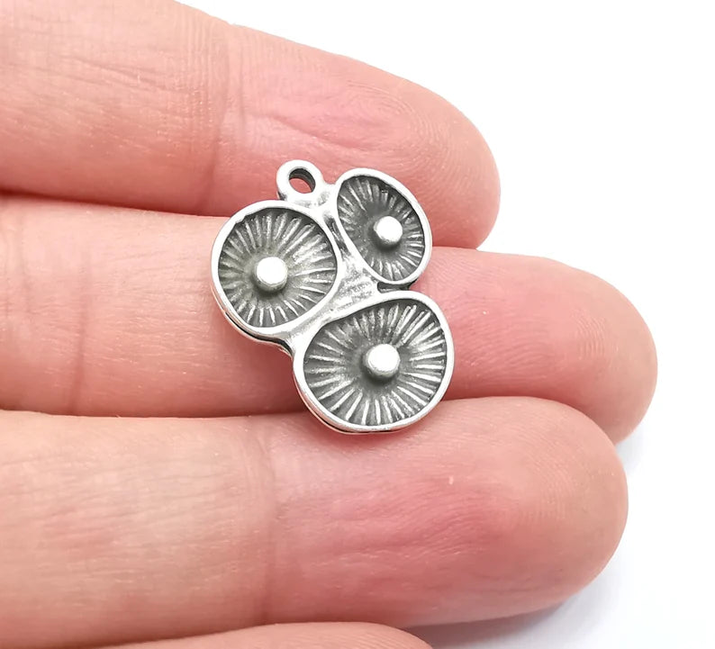 2 Coral Reef Charm, Antique Silver Plated Charms (22x19mm) G29033