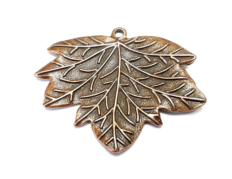 Leaf Dangle Charms Pendant, Antique Copper Plated Charms (66x53mm) G29049