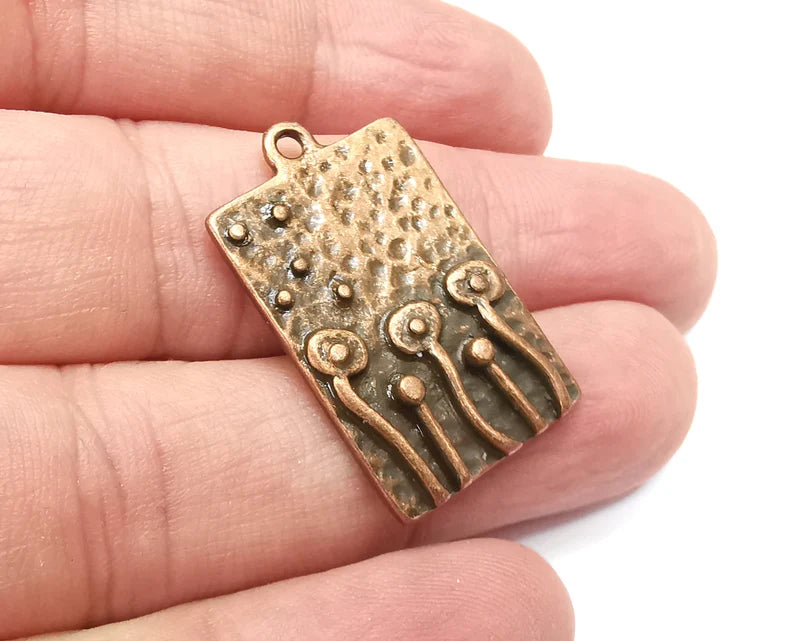 Mushrooms Charms Antique Copper Plated Rectangle Charms (30x19mm) G29053