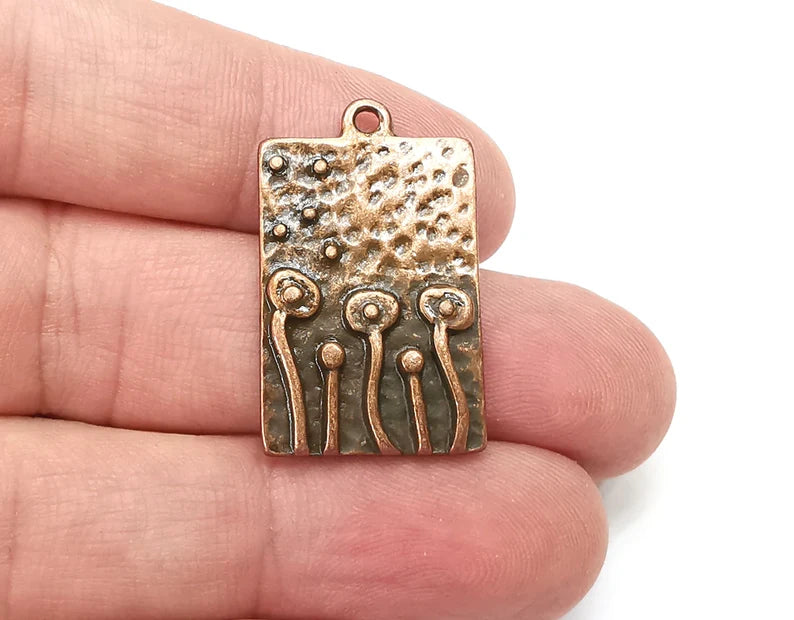 Mushrooms Charms Antique Copper Plated Rectangle Charms (30x19mm) G29053