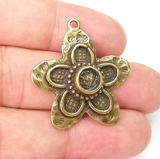 Flower Pendant Bezel, Resin Blank, inlay Mountings, Mosaic Frame, Cabochon Bases, Dry Flower Settings, Antique Bronze Plated (6mm) G29006