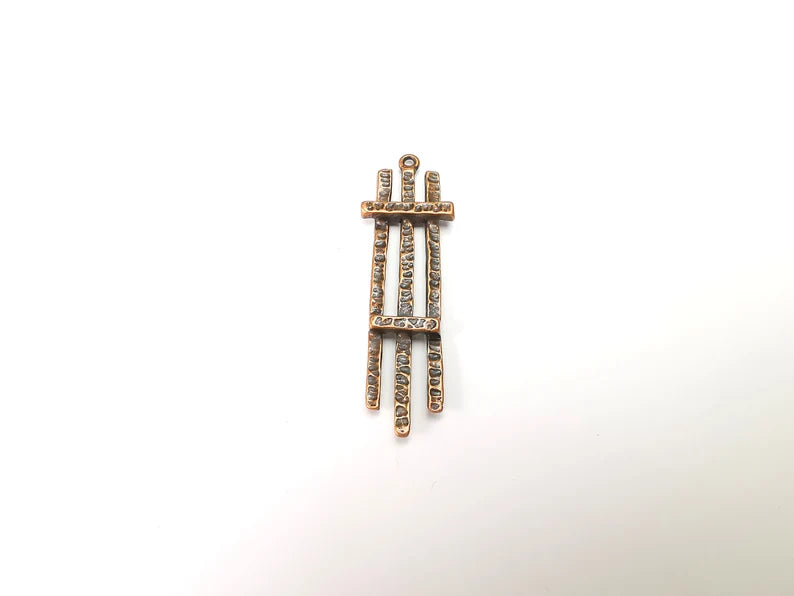 Hammered Sticks Charms, Antique Copper Plated (59x18mm) G29008