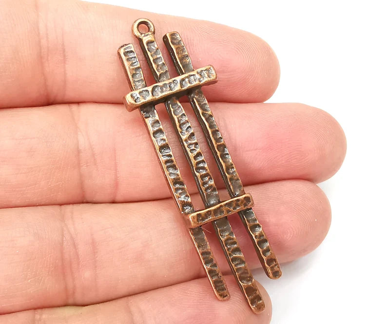 Hammered Sticks Charms, Antique Copper Plated (59x18mm) G29008
