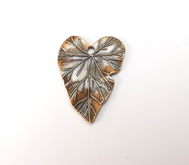 Leaf Charms, Ivy Leaf Charms Antique Copper Plated Natural Charms (32x24mm) G29011