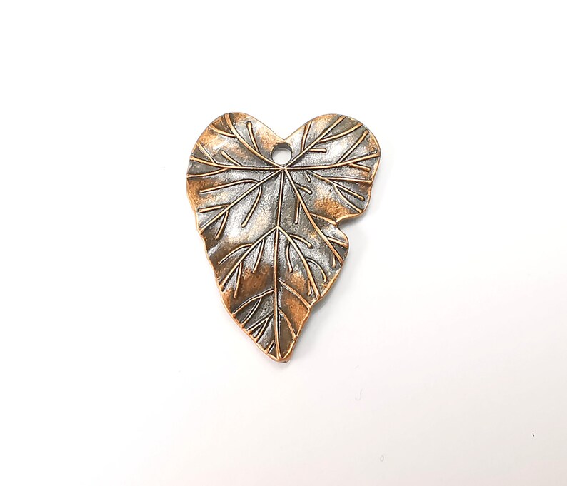 Leaf Charms, Ivy Leaf Charms Antique Copper Plated Natural Charms (32x24mm) G29011