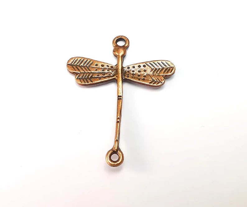 Dragonfly Charms Pendant Connector Antique Copper Plated (54x42mm) G29104