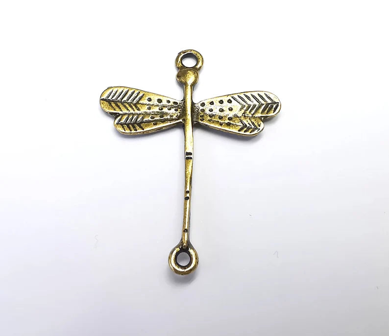 Dragonfly Charms Pendant Connector Antique Bronze Plated (54x42mm) G29101