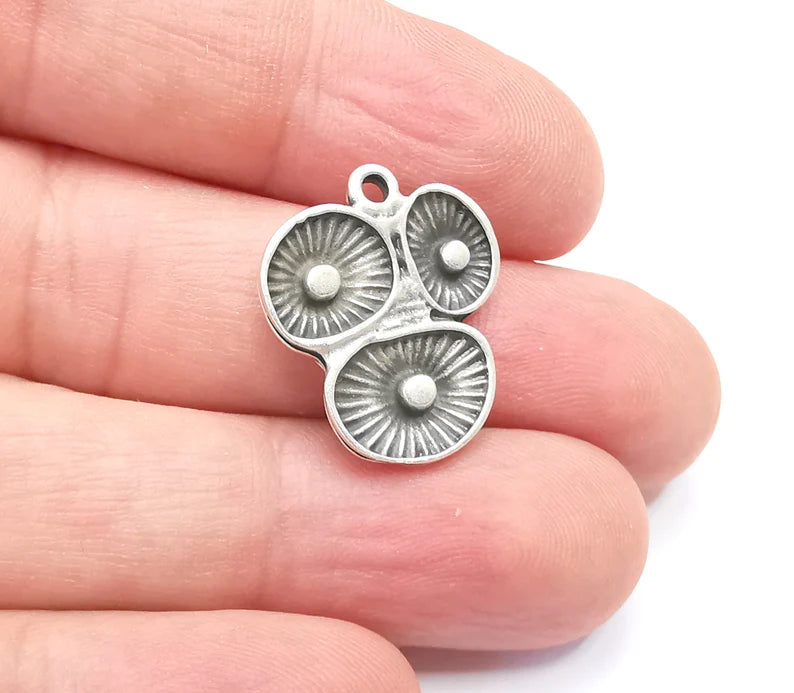 2 Coral Reef Charm, Antique Silver Plated Charms (22x19mm) G29033