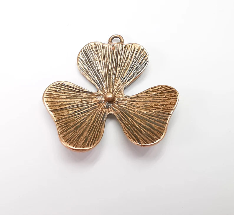 Flower Pendant Charms Antique Copper Plated Charms (44mm) G29133