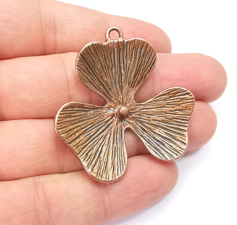 Flower Pendant Charms Antique Copper Plated Charms (44mm) G29133