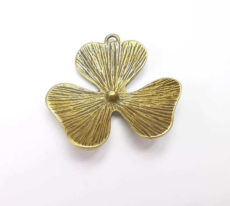 Flower Pendant Charms Antique Bronze Plated Charms (44mm) G29140