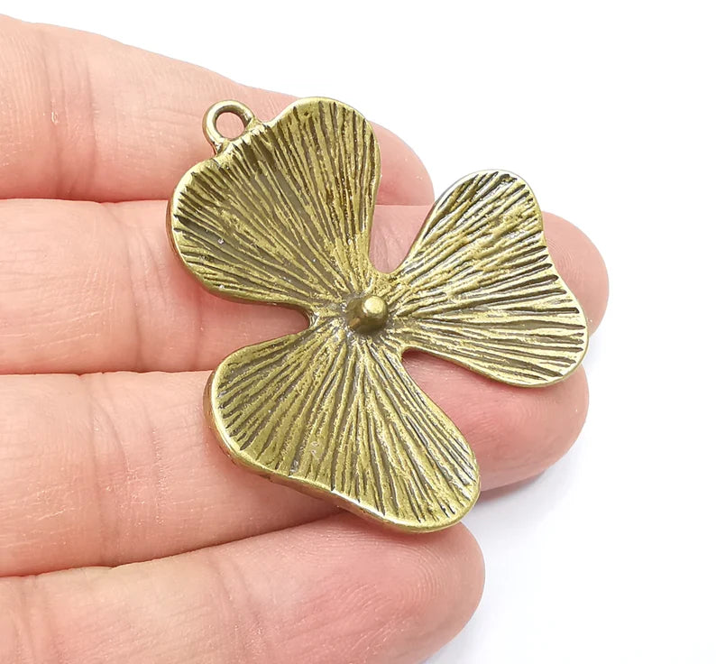 Flower Pendant Charms Antique Bronze Plated Charms (44mm) G29140