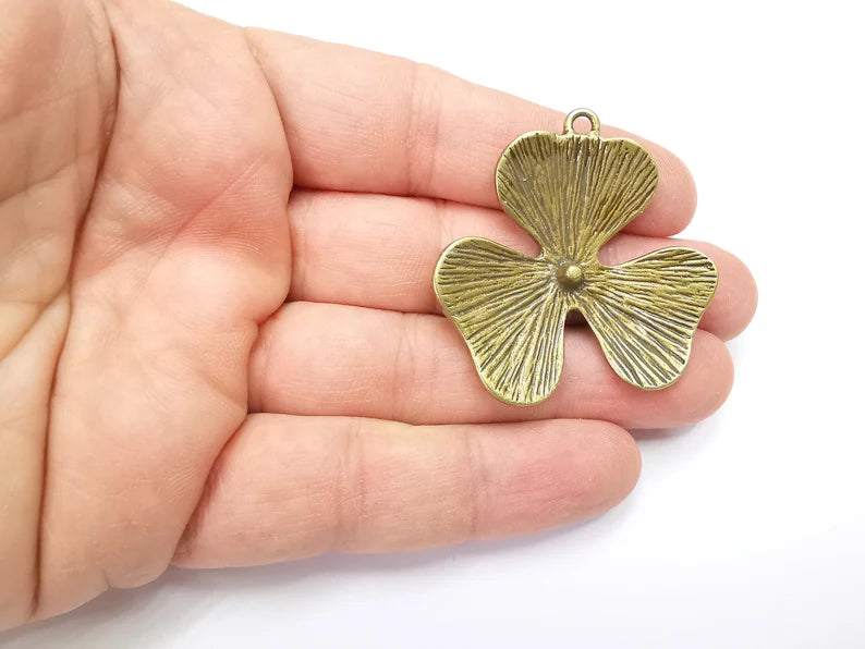 Flower Pendant Charms Antique Bronze Plated Charms (44mm) G29140