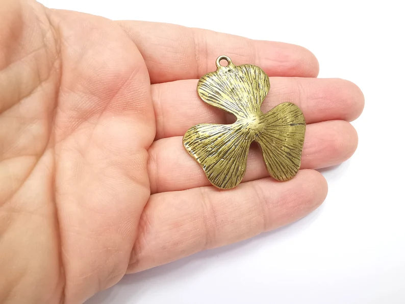 Flower Pendant Charms Antique Bronze Plated Charms (44mm) G29140