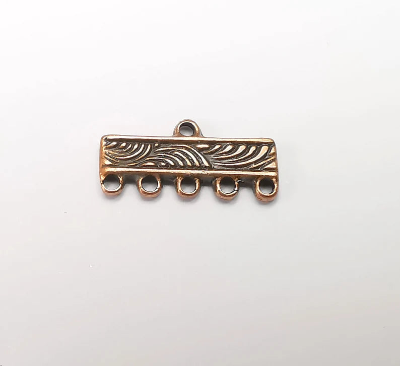 4 Separator Findings, End Bar Findings Antique Copper Plated (21x10mm) G29155