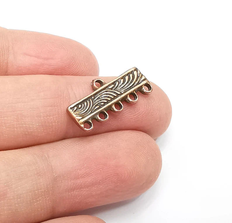 4 Separator Findings, End Bar Findings Antique Copper Plated (21x10mm) G29155