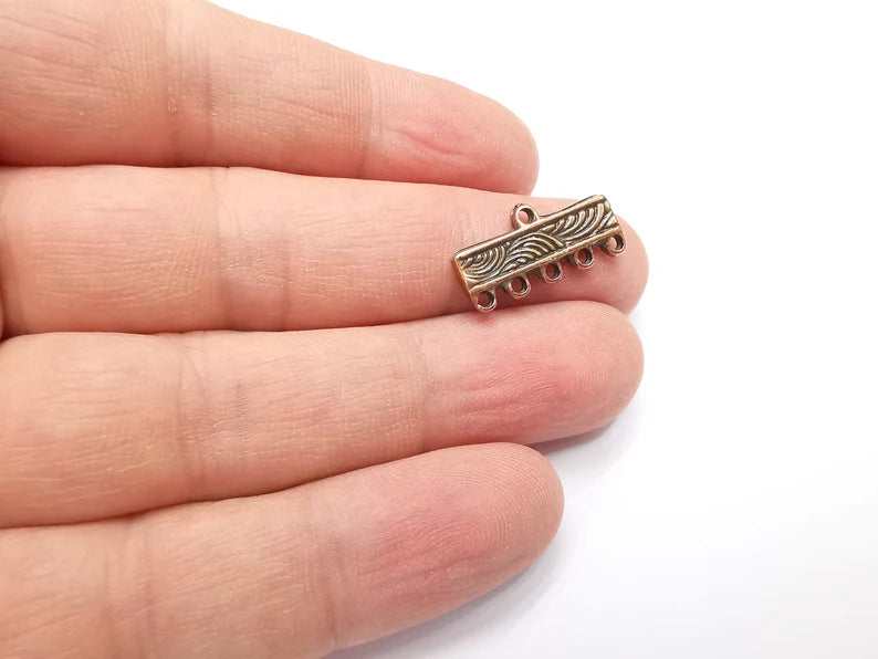 4 Separator Findings, End Bar Findings Antique Copper Plated (21x10mm) G29155