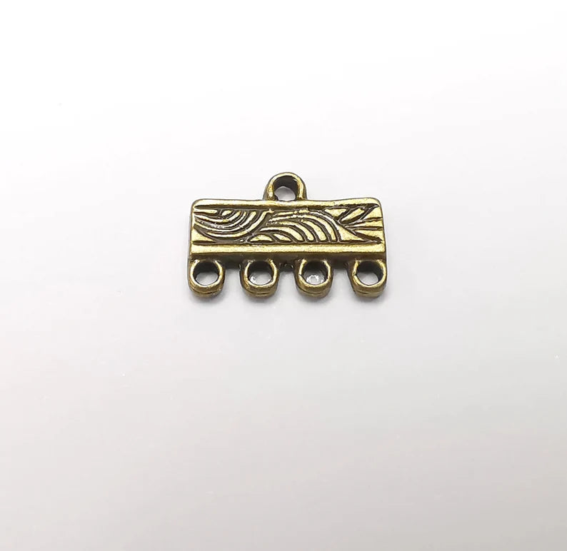 4 Separator Findings, End Bar Findings Antique Bronze Plated (16x10mm) G29164